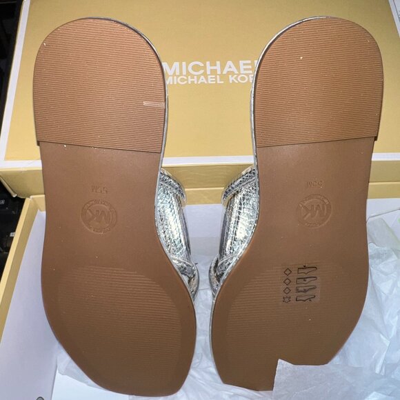 Michael Kors Gideon Slide Silver NIB 5.5 - Picture 3 of 7